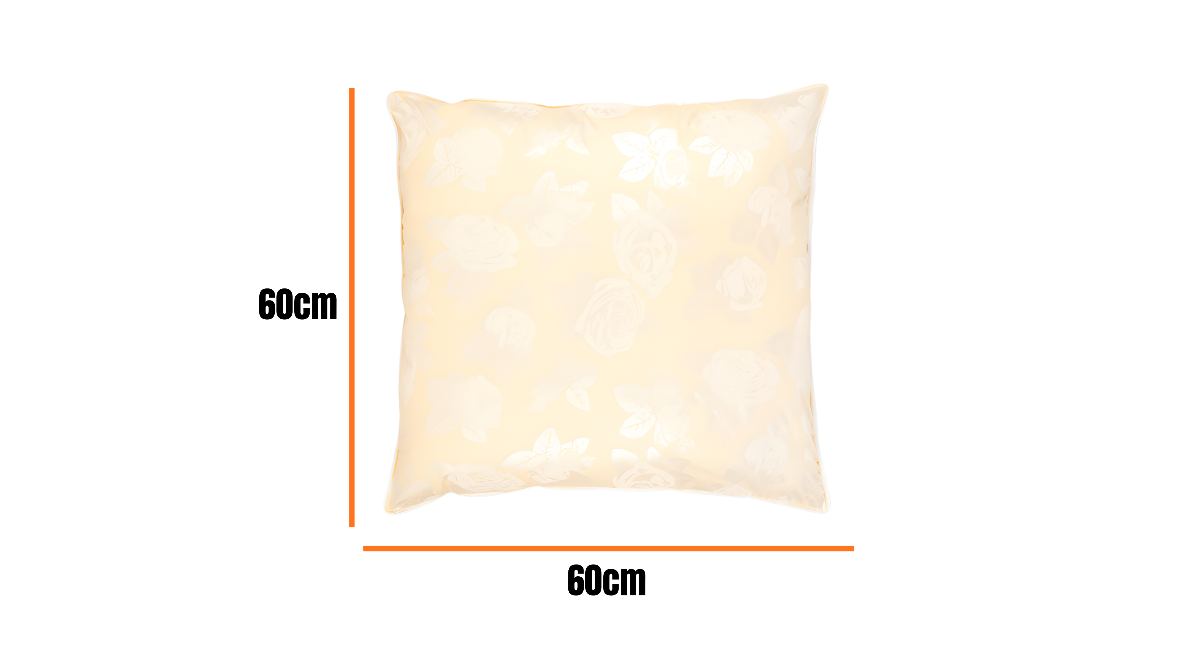 Perna 60x60 cm, Crem cu trandafiri argintii