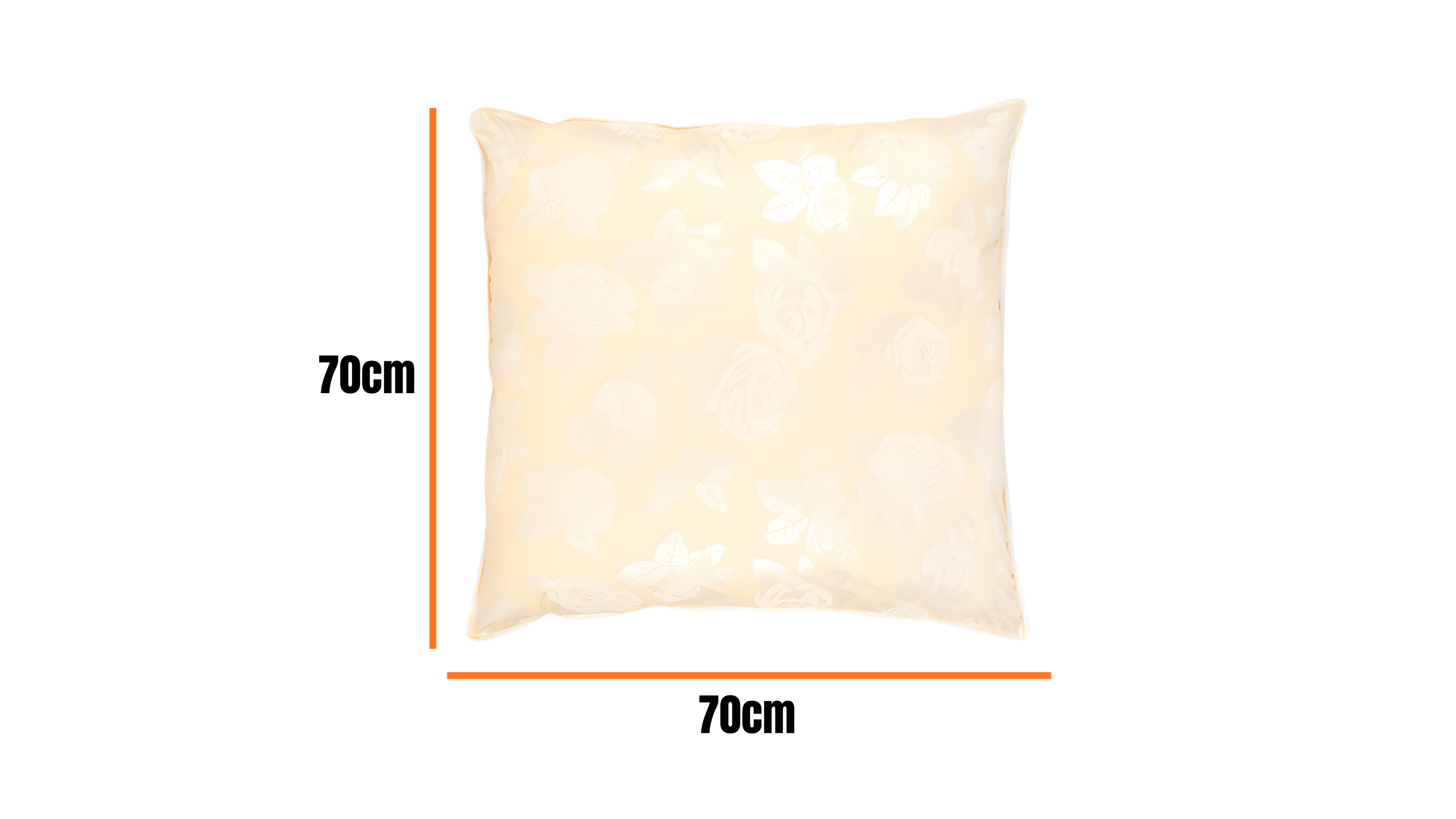 Perna 70x70 cm, Crem cu trandafiri argintii