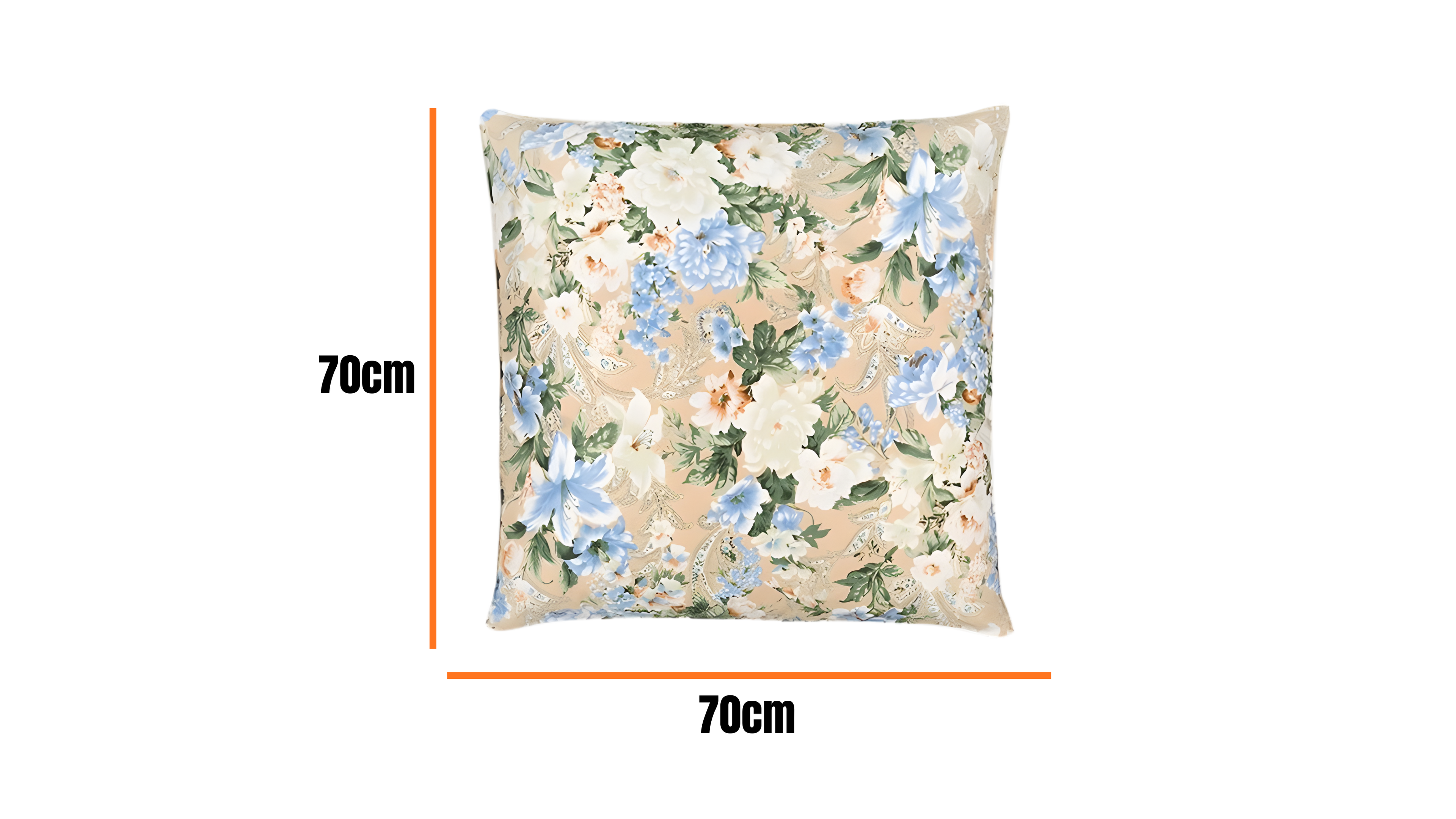 Perna 70x70 cm, Flori Albastre