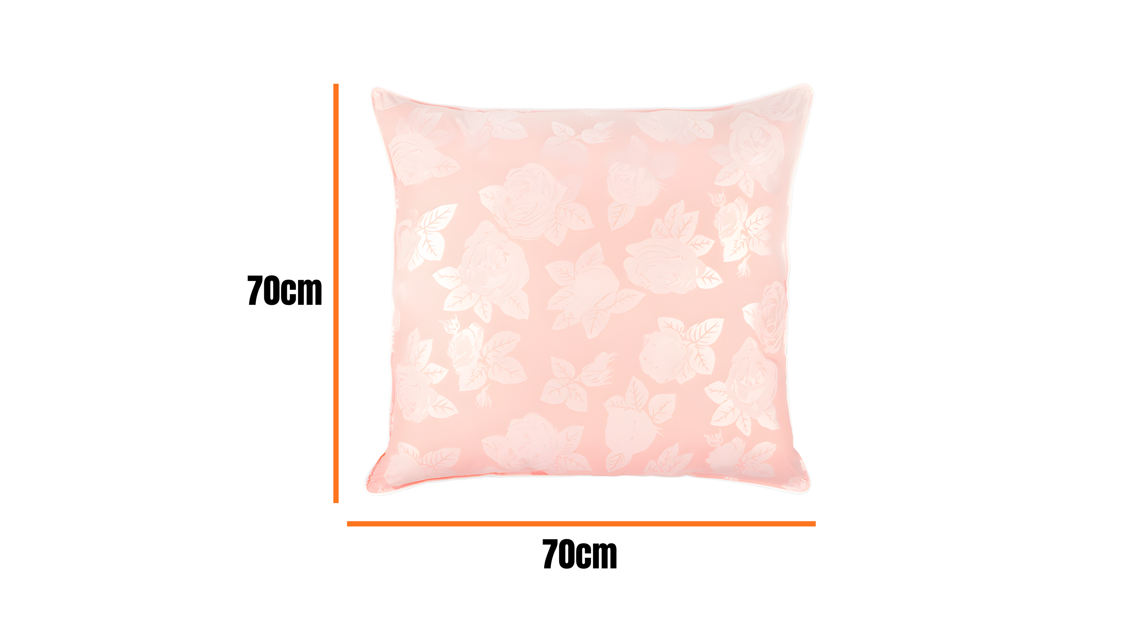 Perna 70x70 cm, Roz cu trandafiri argintii