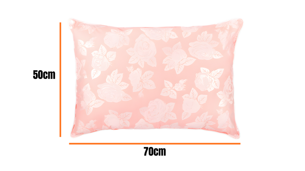 Perna 50x70 Roz cu trandafiri argintii