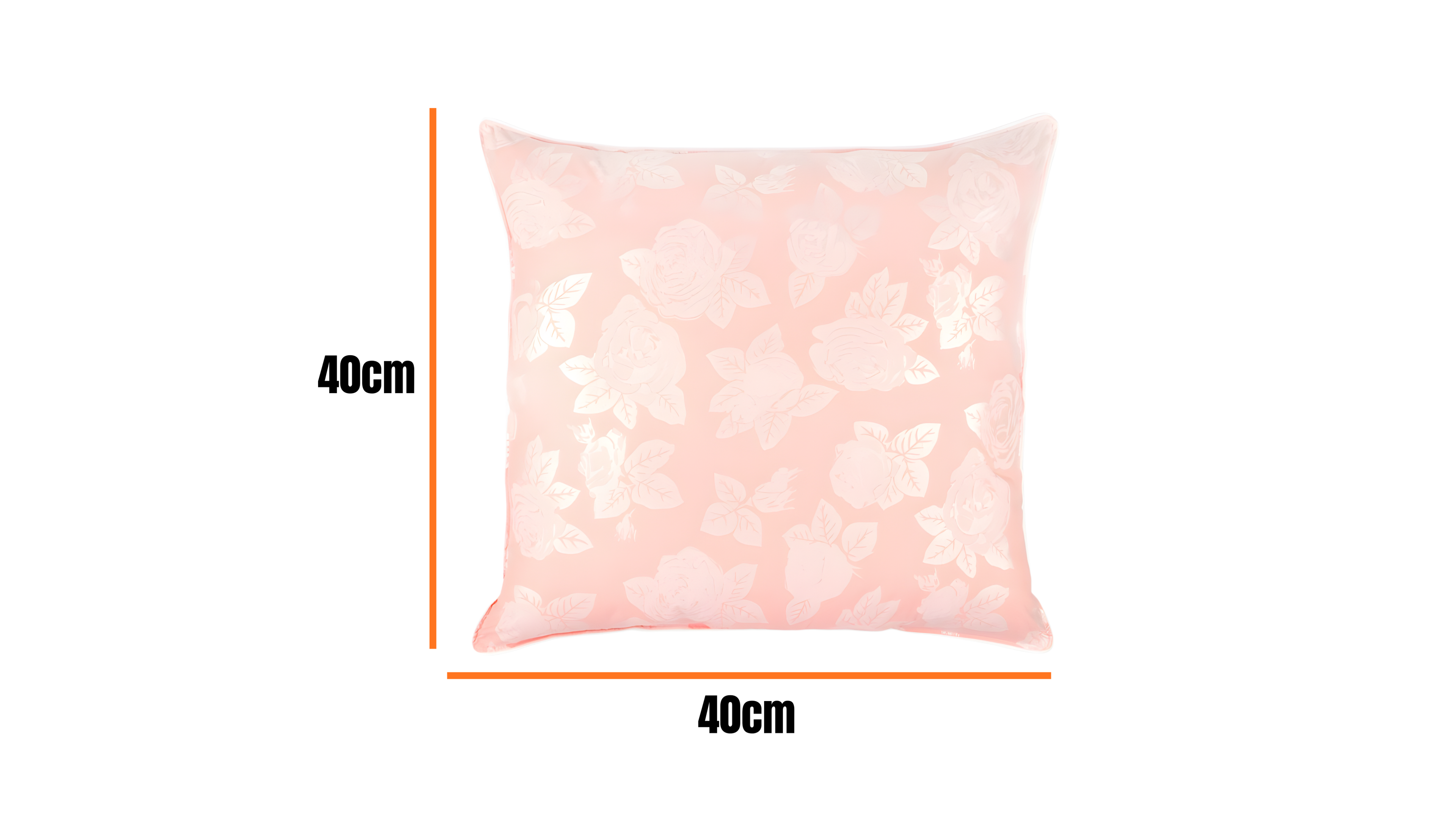 Perna 40x40 cm, Roz cu trandafiri argintii