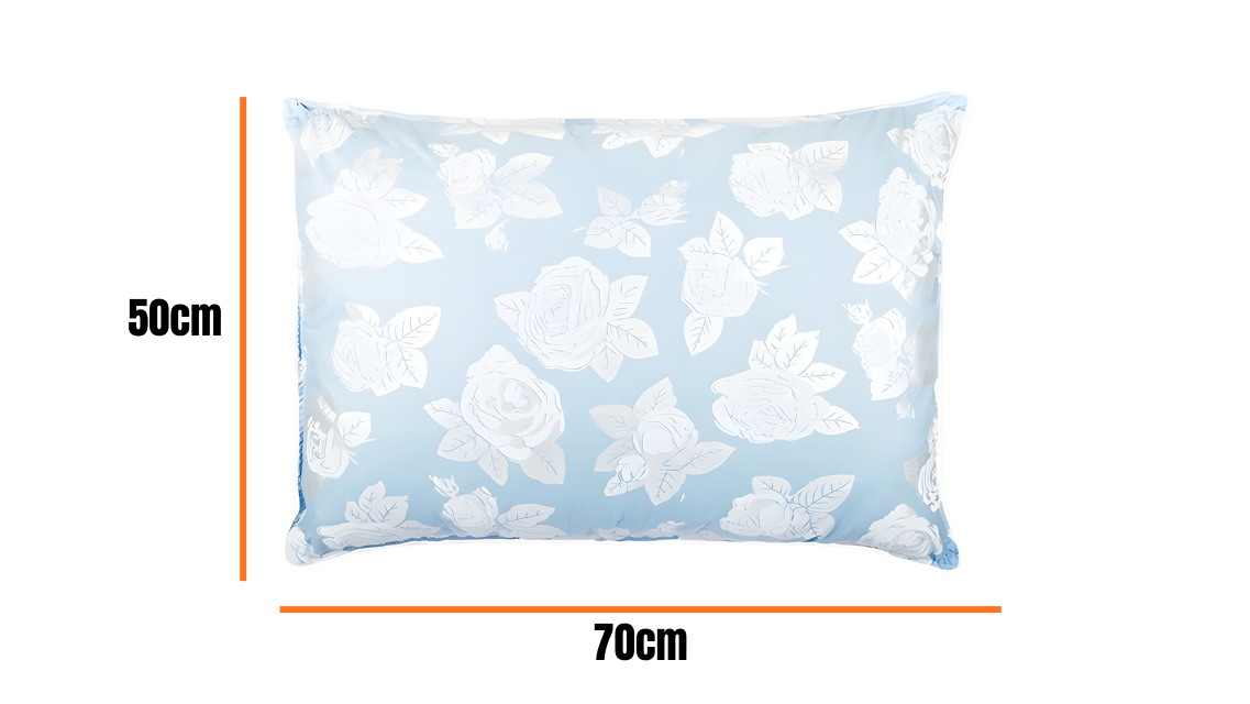 Perna 50x70 cm, Albastru cu trandafiri argintii