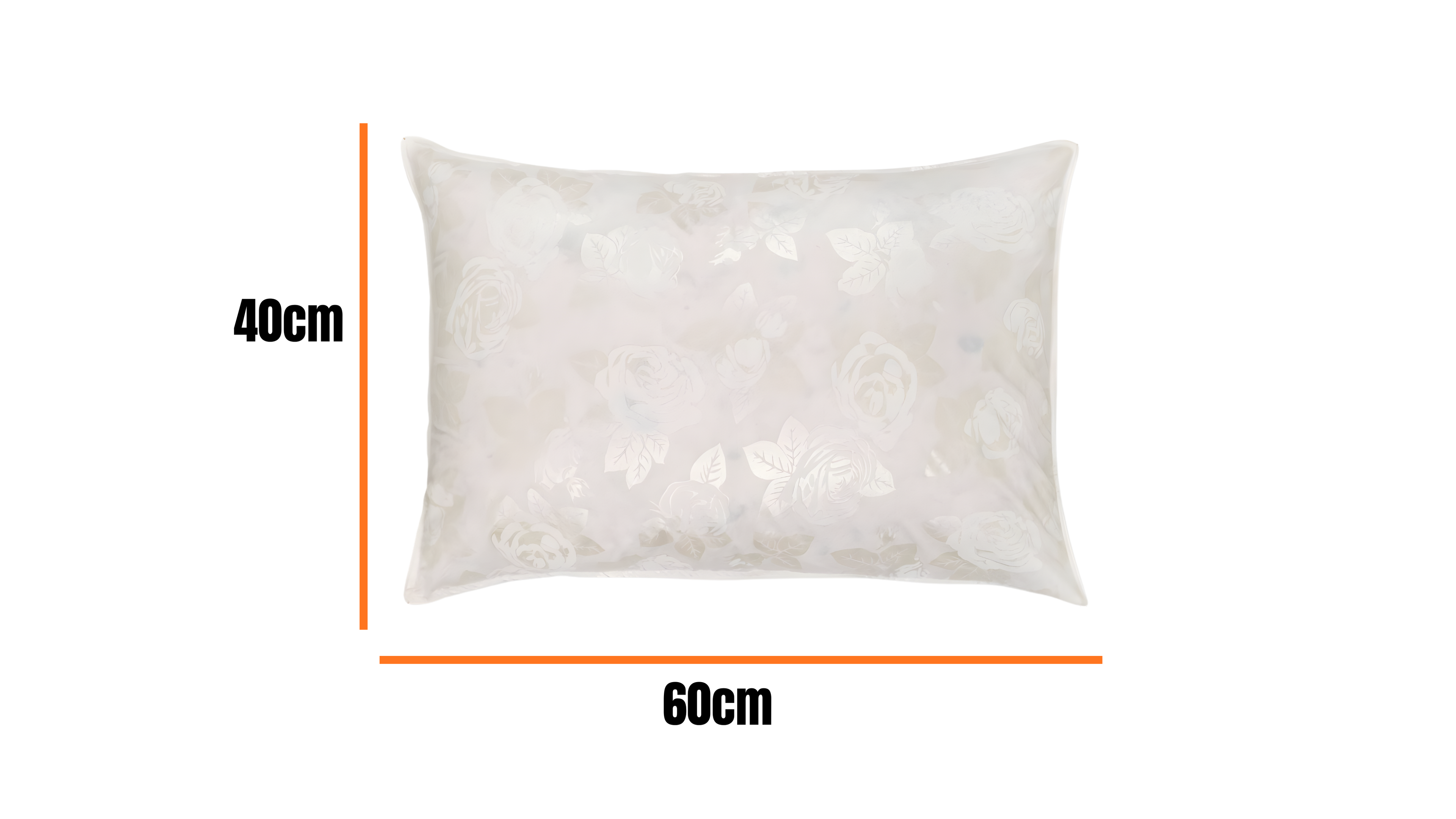 Perna 40x60 cm, Alb cu trandafiri argintii