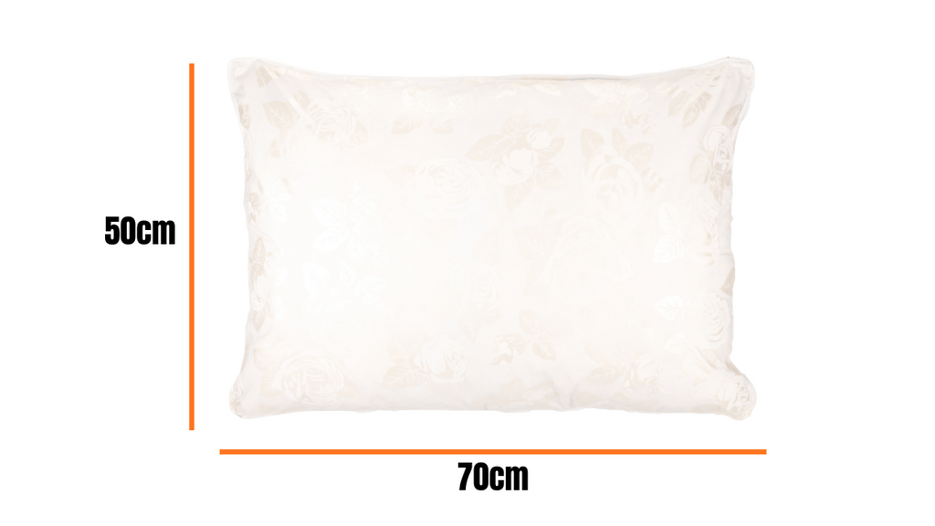 Perna 50x70 Alb cu trandafiri argintii