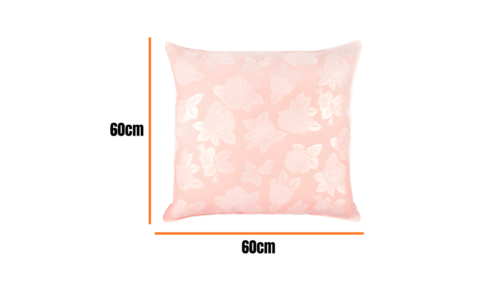 Perna 60x60 cm, Roz cu trandafiri argintii