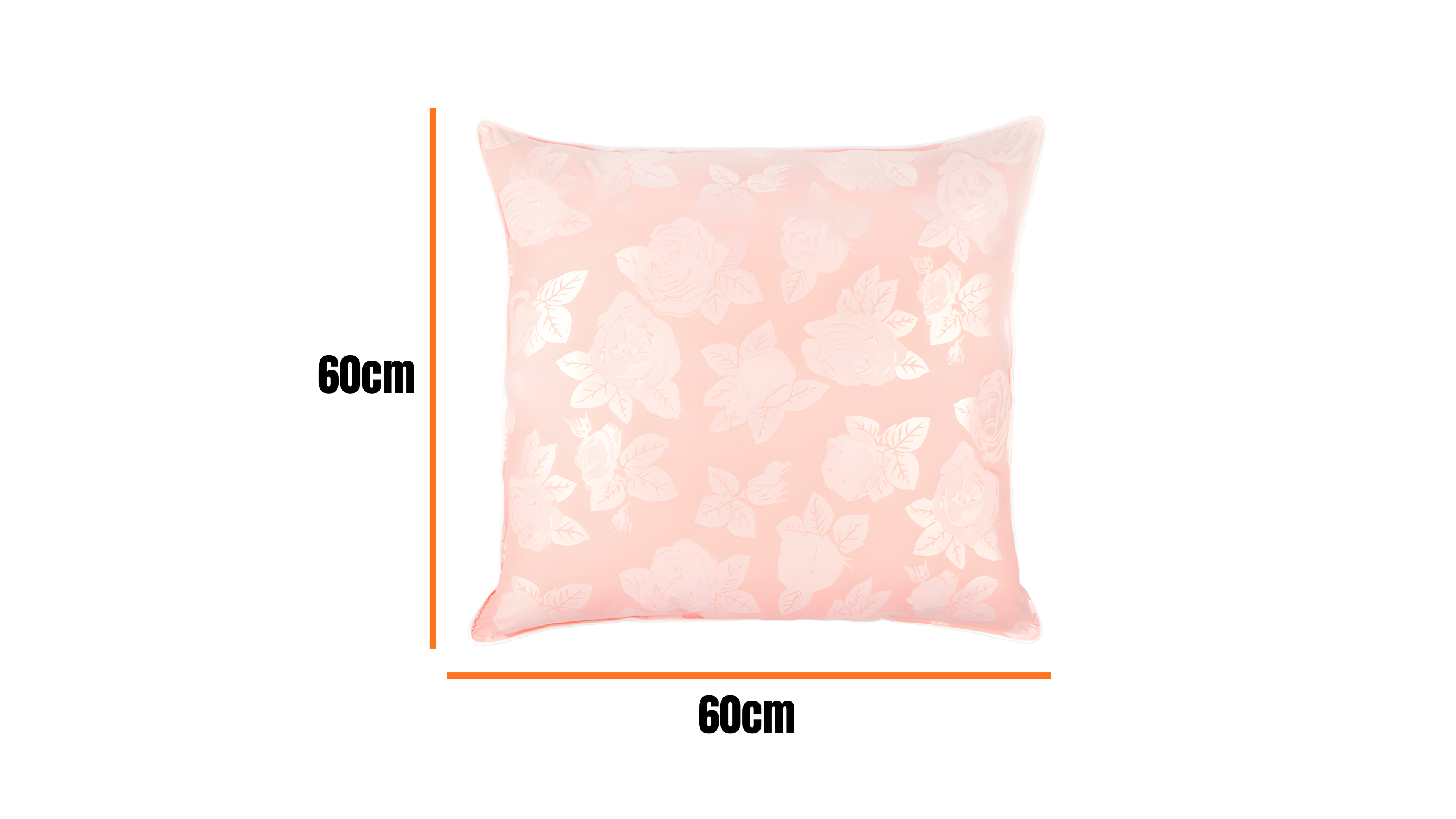 Perna 60x60 cm, Roz cu trandafiri argintii