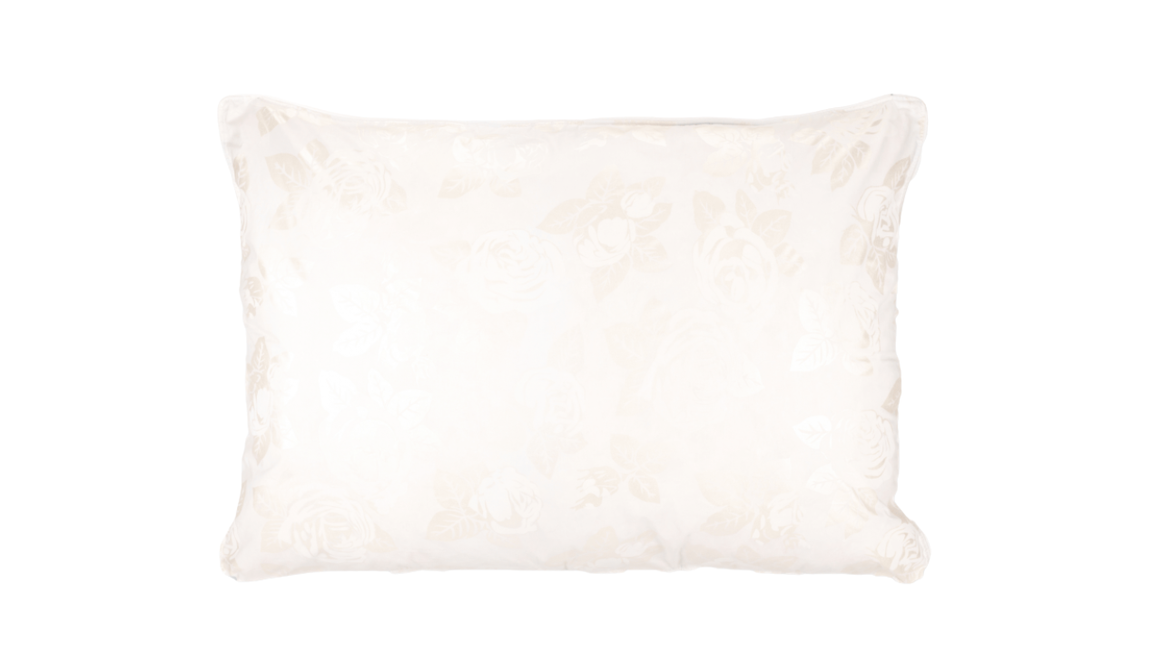 Perna 50x70 Alb cu trandafiri argintii