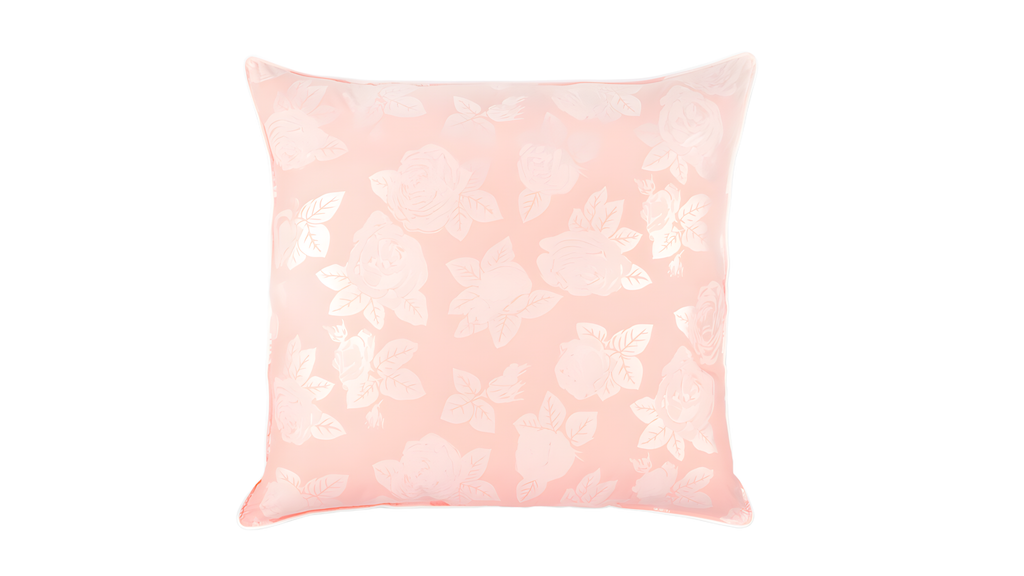 Perna 60x60 cm, Roz cu trandafiri argintii