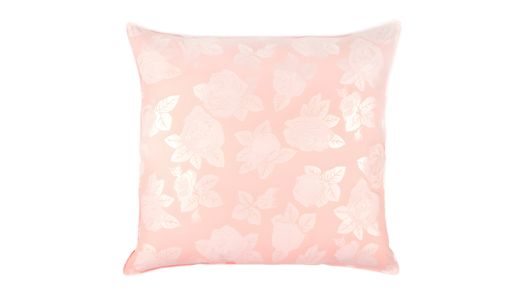 Perna 40x40 cm, Roz cu trandafiri argintii