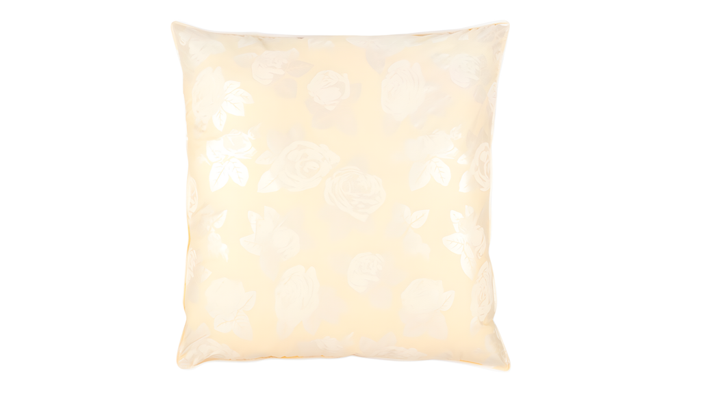 Perna 40x40 cm, Crem cu trandafiri argintii