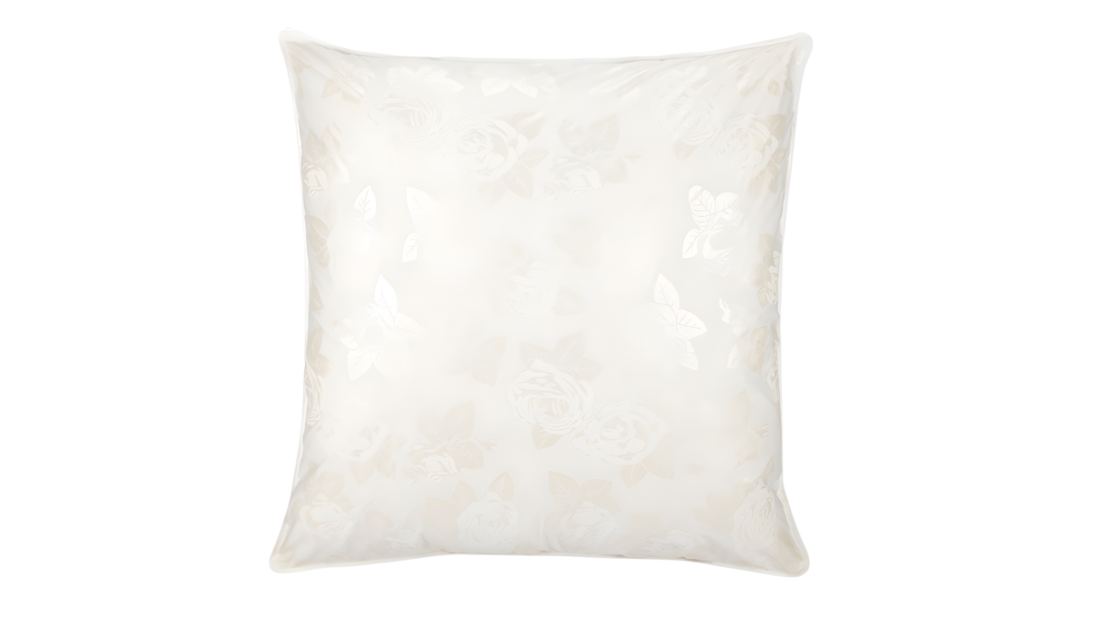Perna 40x40 cm, Alb cu trandafiri argintii