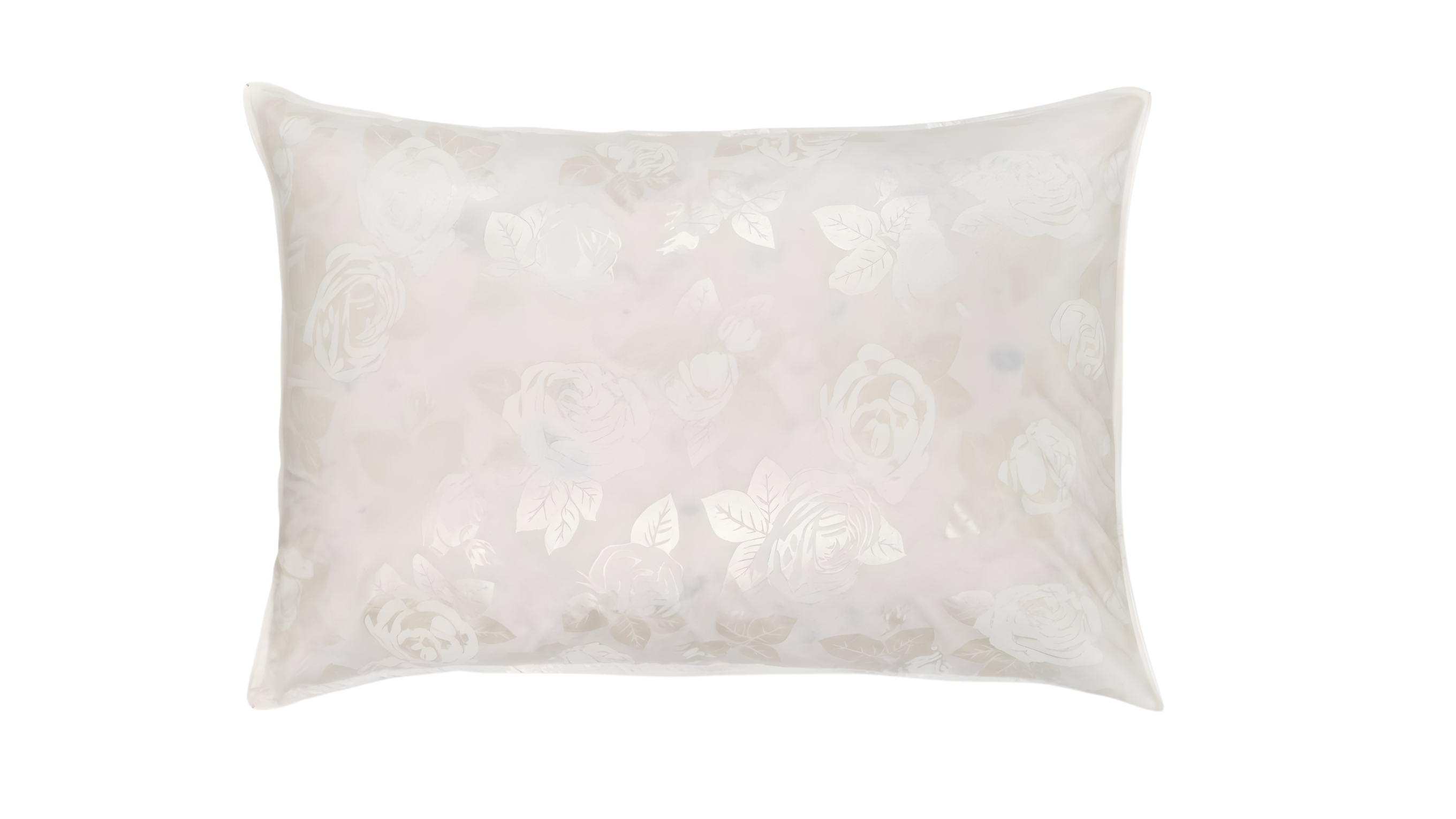 Perna 40x60 cm, Alb cu trandafiri argintii