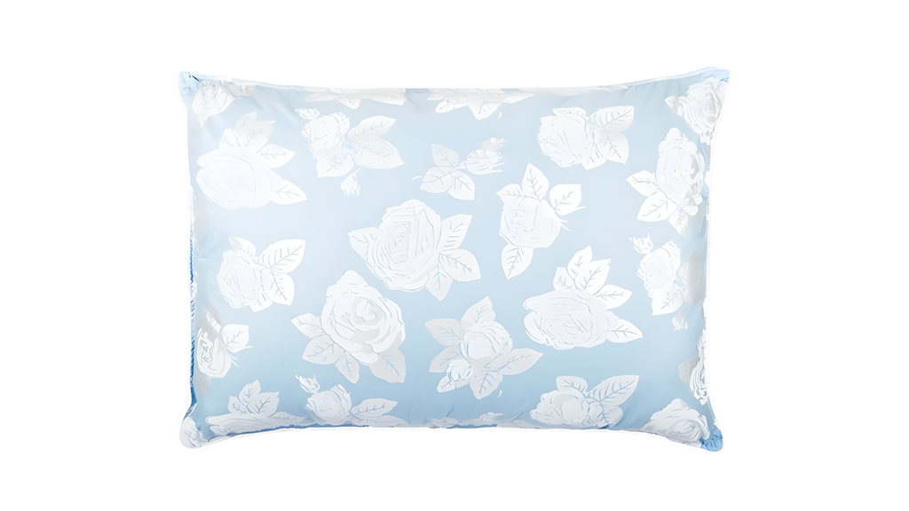 Perna 50x70 cm, Albastru cu trandafiri argintii