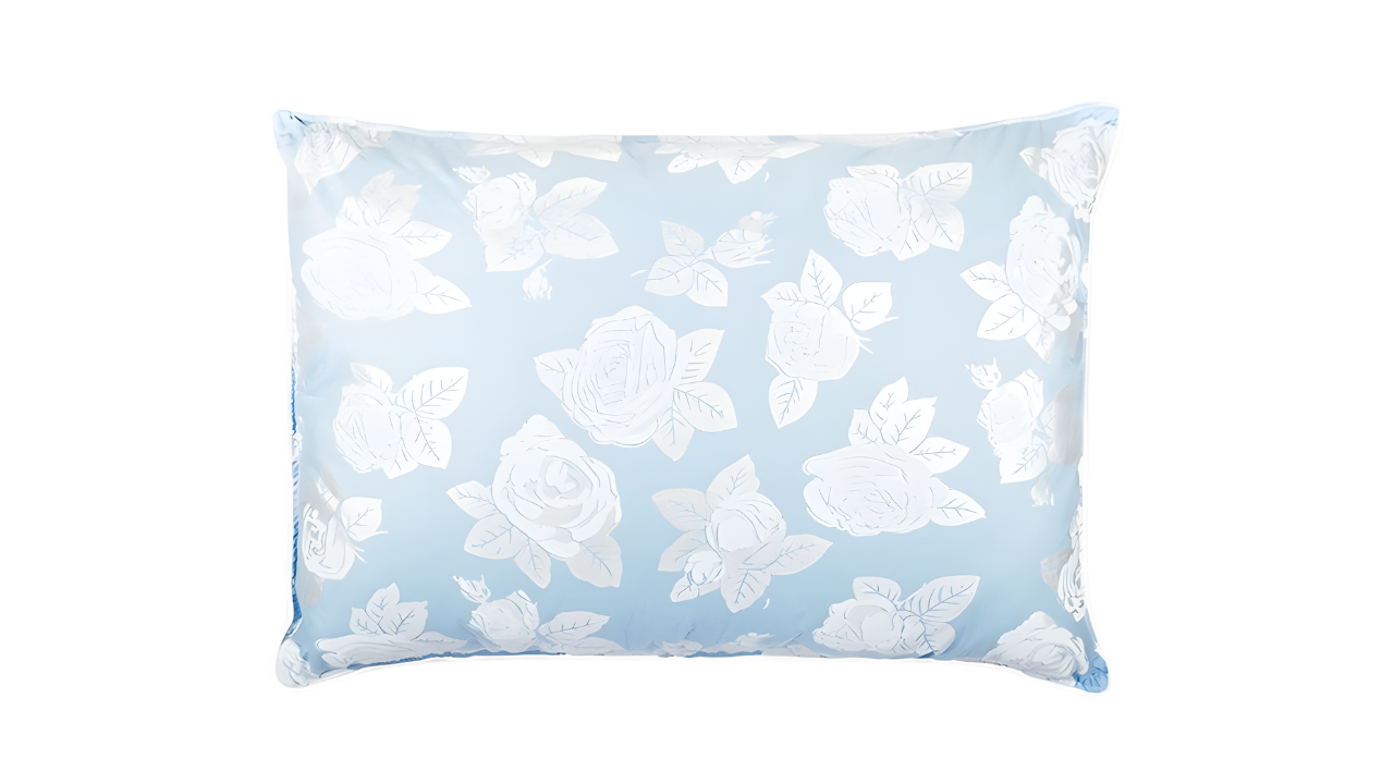 Perna 50x70 cm, Albastru cu trandafiri argintii