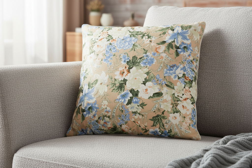 Perna 40x40 cm, Flori Albastre