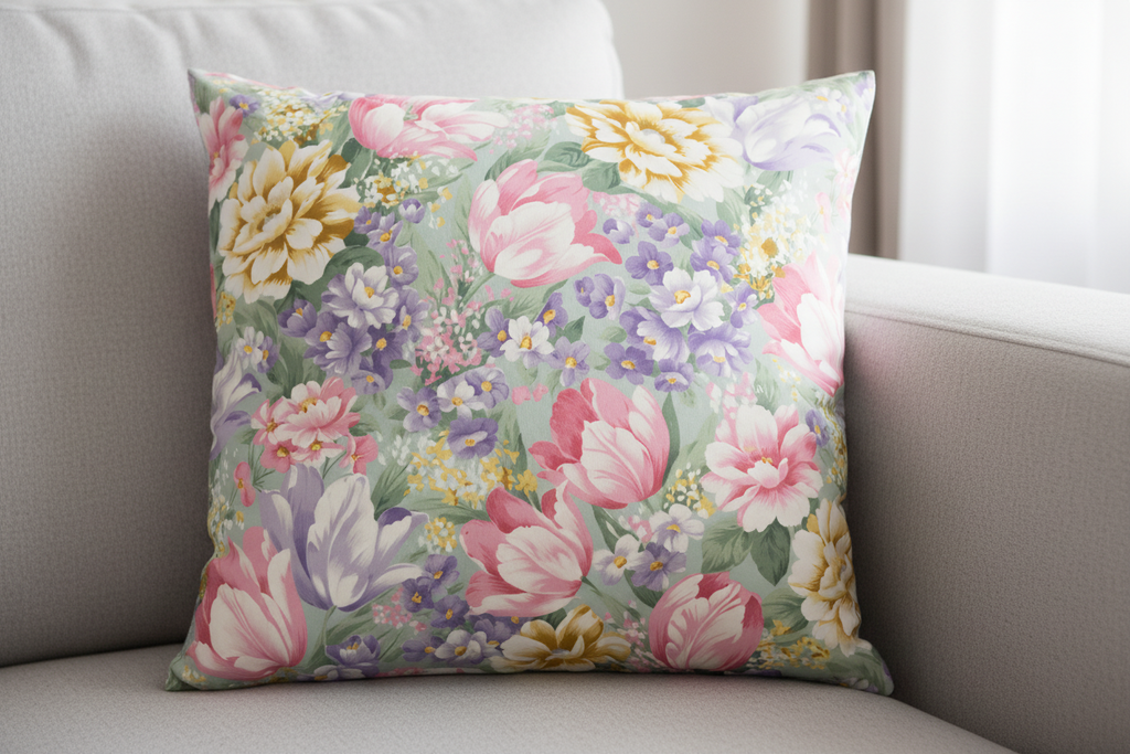 Perna 60x60 cm, Flori mov