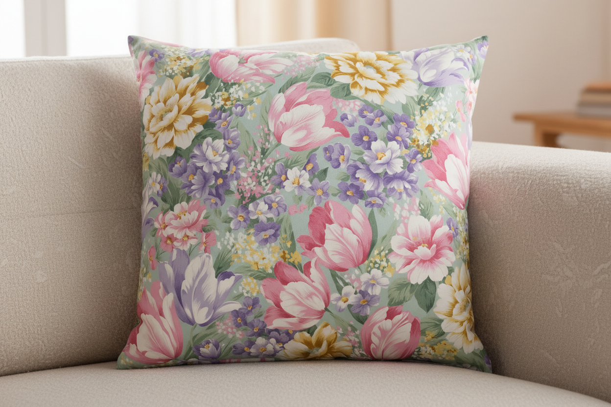 Perna 40x40 cm, Flori mov