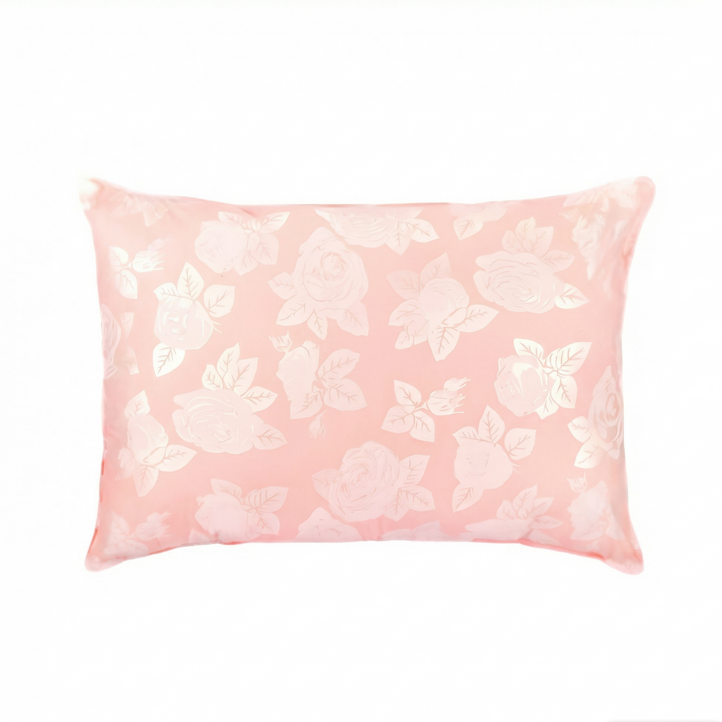 Perna 50x70 Roz cu trandafiri argintii