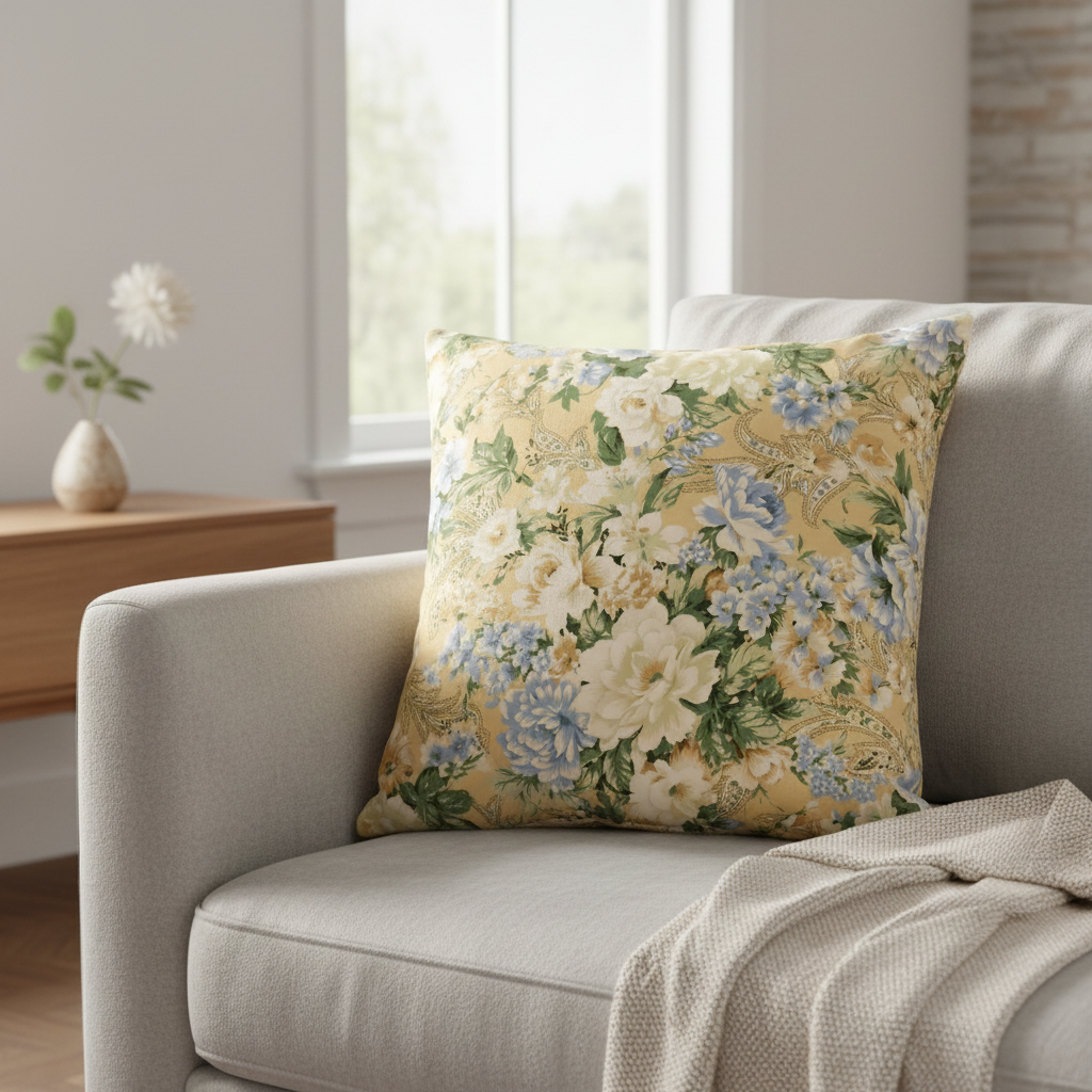 Perna 60x60 cm, Flori Albastre